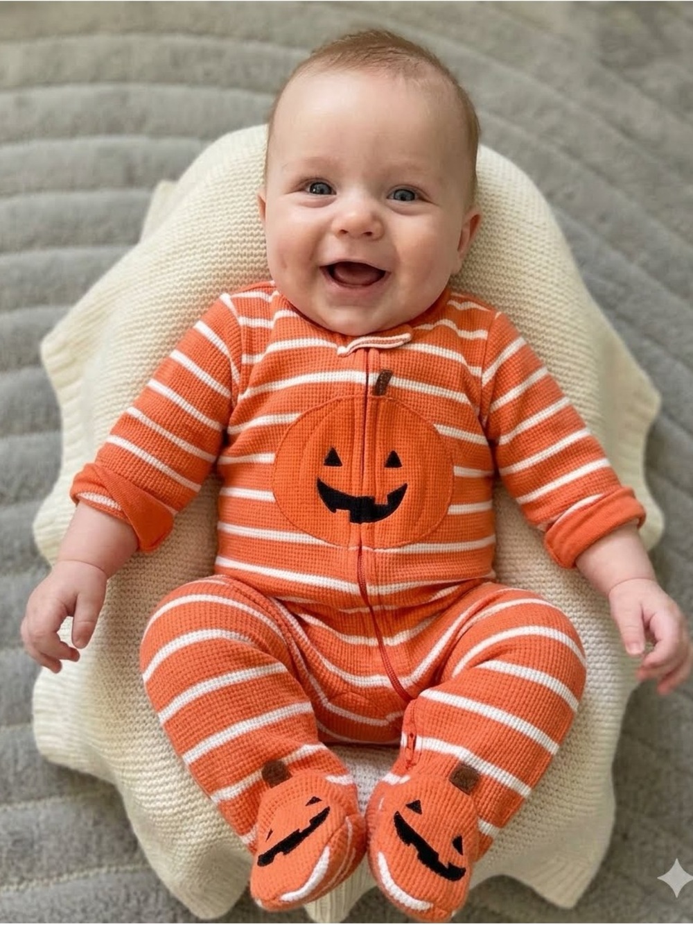 Carter’s Halloween Pumpkin Footie Pajamas - Size- 3M